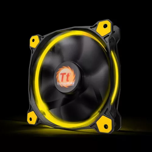 Thermaltake CL-F038-PL12YL-A Riing 12cm Cooler Fekete/Yellow LED