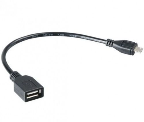 Akasa microUSB - USB Type-A OTG kábel 15cm Black