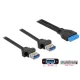 DeLock Cable USB 3.0 pin header female 2.00 mm 19 pin > 2 x USB 3.0 Type-A female panel-mount 80cm