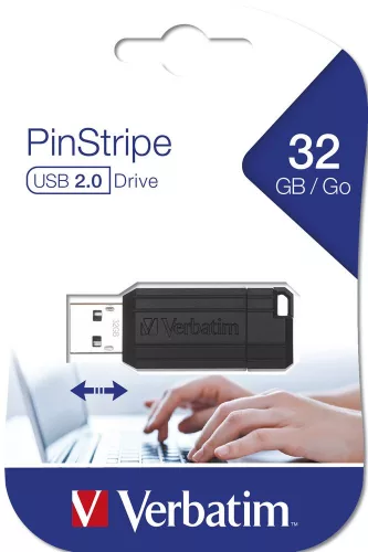 Verbatim 32GB PinStripe USB2.0 Fekete