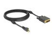 DeLock MiniDisplayPort 1.2 male with screw > DVI-D (24+1 Dual Link) male 4K Active 2m cable Black
