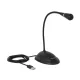 DeLock USB Gooseneck Microphone with base and mute + on / off button Fekete