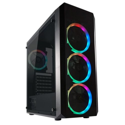 LC Power Gaming 703B QuadLuxx Window Fekete
