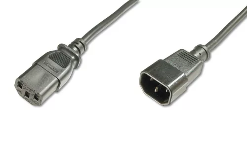 Assmann Power Cord extension cable, C14 - C13 5m Fekete