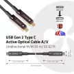 Club3D USB Gen 2 Type C 4K60Hz Active Optical Cable A/V Unidirectional M/M 20m Fekete