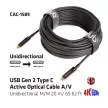 Club3D USB Gen 2 Type C 4K60Hz Active Optical Cable A/V Unidirectional M/M 20m Fekete