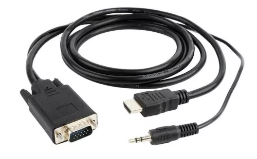 Gembird A-HDMI-VGA-03-10 HDMI to VGA and audio adapter cable single port 3m Fekete