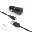 FIXED autós USB töltő 2,4A, USB/micro USB kábel 1 méter, 12W, fekete