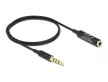 DeLock Audio Extension Cable Stereo Jack 3.5mm 4 pin male to female Ultra Slim 0,5m Fekete