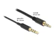 DeLock Audio Extension Cable Stereo Jack 3.5mm 4 pin male to female Ultra Slim 0,5m Fekete