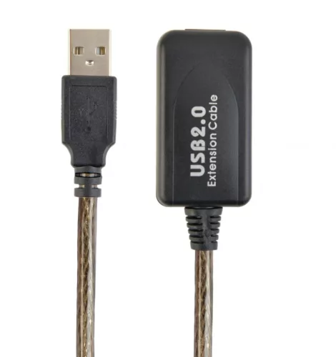 Gembird UAE-01-5M USB2.0 Active Extension cable 5m Fekete