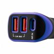 Canyon CNE-CCA08PU Triple USB Car Charger 18W Fekete/Purple