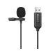 Sandberg Streamer USB Clip Microphone Fekete