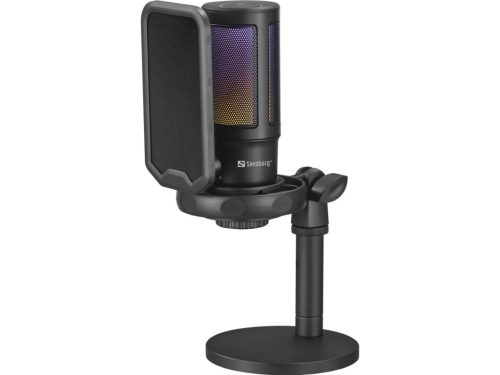Sandberg Streamer USB Microphone RGB Fekete