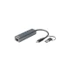 D-Link DUB-2332 USB-C to Gigabit Ethernet Network Adapter with 3xUSB 3.0 and USB-A to USB-C Adapter Fekete
