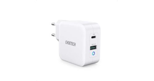 Choetech  PD8002 PD65W Type-C + USB EU Wall Charger White