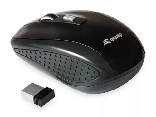 EQuip Optical Wireless 4-Button Travel Egér Fekete