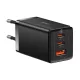 Baseus GaN5 Pro 2xUSB-C + USB-A hálózati töltő 65W Fekete