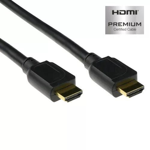 ACT HDMI High Speed premium certified v2.0 HDMI-A male - HDMI-A male cable 5m Fekete