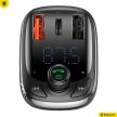 Baseus T Type S-13 Car Charger with FM Transmitter Fekete