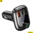Baseus T Type S-13 Car Charger with FM Transmitter Fekete