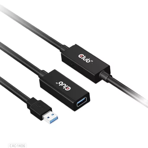 Club3D USB 3.2 Active Repeater cable 15m Fekete