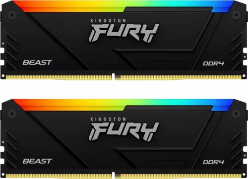 Kingston 16GB DDR4 2666MHz Kit(2x8GB) Fury Beast RGB Fekete