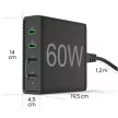 Hama Hálózati Töltő Állomás 4 port QC/PD 60W Fekete