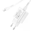 Hoco 25W PD + QC Type-C fehér hálózati töltő adapter + 1m Type-C to Lightning kábel