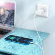 Hoco 25W PD + QC Type-C fehér hálózati töltő adapter + 1m Type-C to Lightning kábel