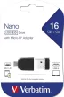 Verbatim 16GB NANO USB Drive with Micro USB (OTG) Adapter Fekete