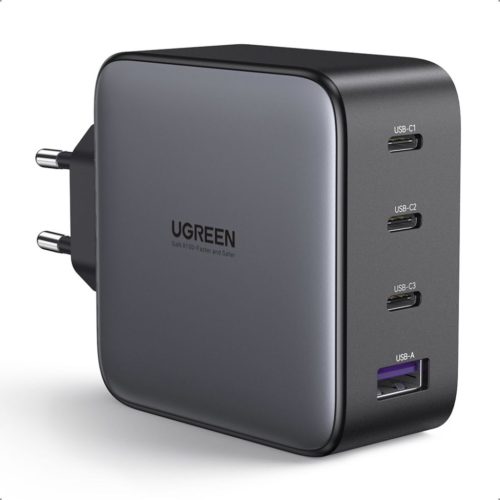 UGREEN USB-A+3xUSB-C 100W GaN Tech Fast Wall Charger EU Fekete