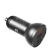 Baseus 2USB 4,8A 24W autós töltő LCD kijelzővel Fekete