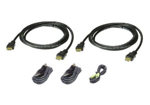 ATEN 2L-7D02UHX5 USB HDMI Dual Display Secure KVM Cable Kit 1,8m Fekete