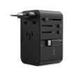 Choetech  PD5020 35W EU/US/AUS/UK Travel Adapter with Built-in USB-C Cable Fekete