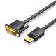 Vention DisplayPort to DVI Cable DP to DVI-D 24+1 Cable 1m Fekete