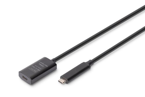 Digitus Active USB 3.2 Gen2 10G extension cable USB-C - USB-C 5m Fekete