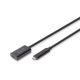 Digitus Active USB 3.2 Gen2 10G extension cable USB-C - USB-C 5m Fekete