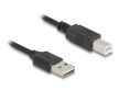 DeLock Coiled Cable EASY-USB 2.0 Type-A male to USB Type-B male 0.5 m to 0,8m Fekete