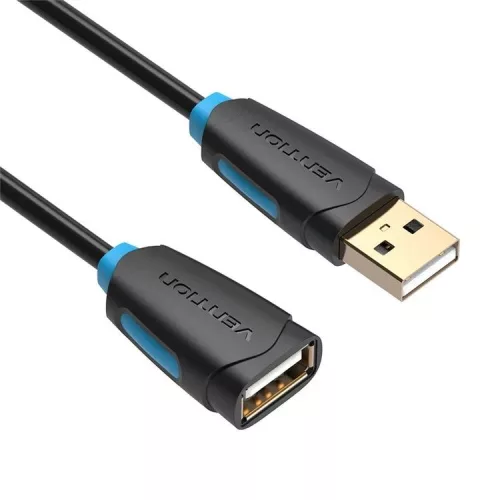 Vention USB-A 2.0/M to USB-A 2.0/F cable 3m Fekete