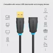 Vention USB-A 2.0/M to USB-A 2.0/F cable 3m Fekete
