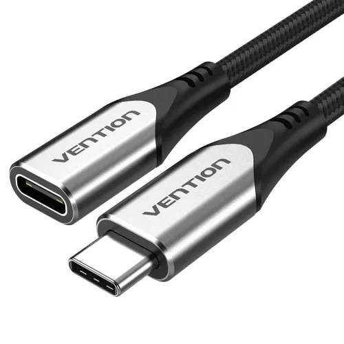 Vention Cotton Braided USB-C 3.1 Extension cable 1m Fekete