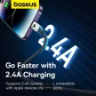 Baseus Unbreakable USB A to iP lightning 5V-2.4A cable 2m White