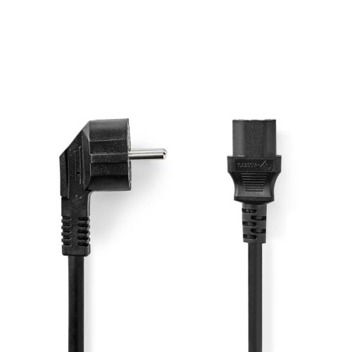 Nedis IEC-320-C13 Angled Power Cable 3m Fekete