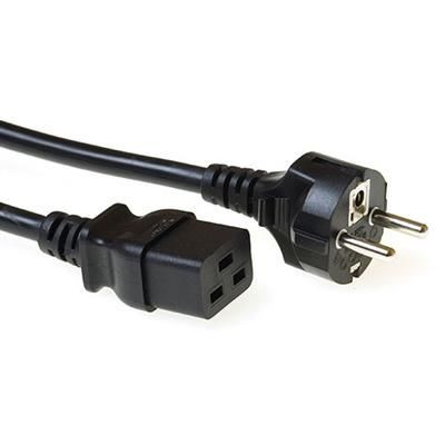 ACT Powercord mains connector Schuko CEE 7/7 male (straight) - C13 IEC 5m Fekete