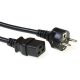 ACT Powercord mains connector Schuko CEE 7/7 male (straight) - C13 IEC 5m Fekete