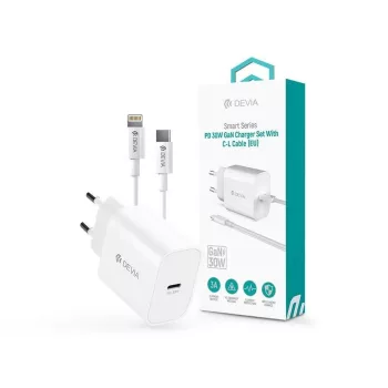   Devia ST109568 Smart Series 30W GaN PD+QC Type-C/Lightning Cable Fekete