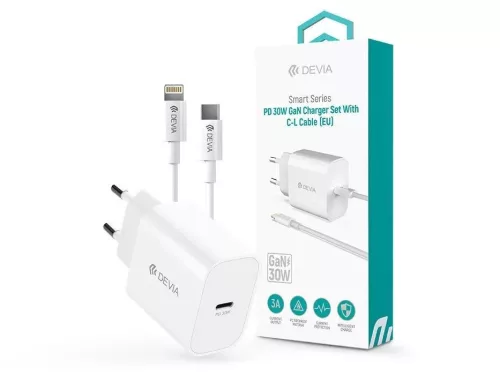 Devia ST109568 Smart Series 30W GaN PD+QC Type-C/Lightning Cable Fekete