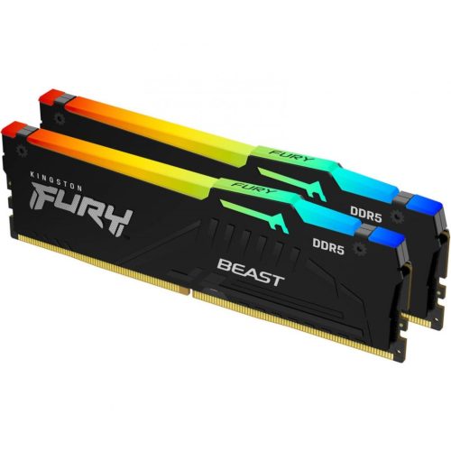 Kingston 64GB DDR5 5600MHz Kit(2x32GB) Fury Beast RGB Fekete