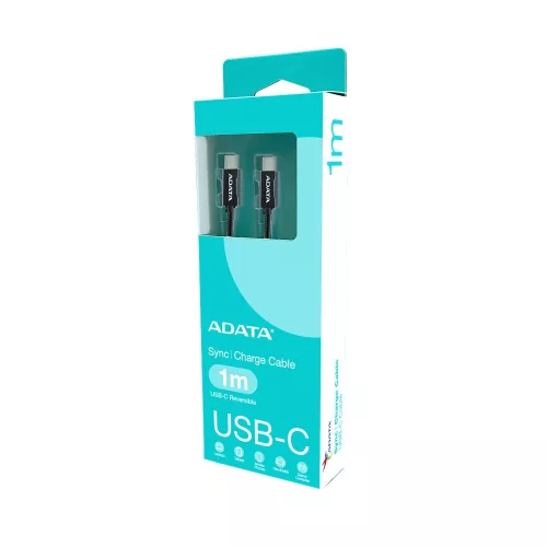 A-Data USB-C to USB-C Cable 1m Fekete